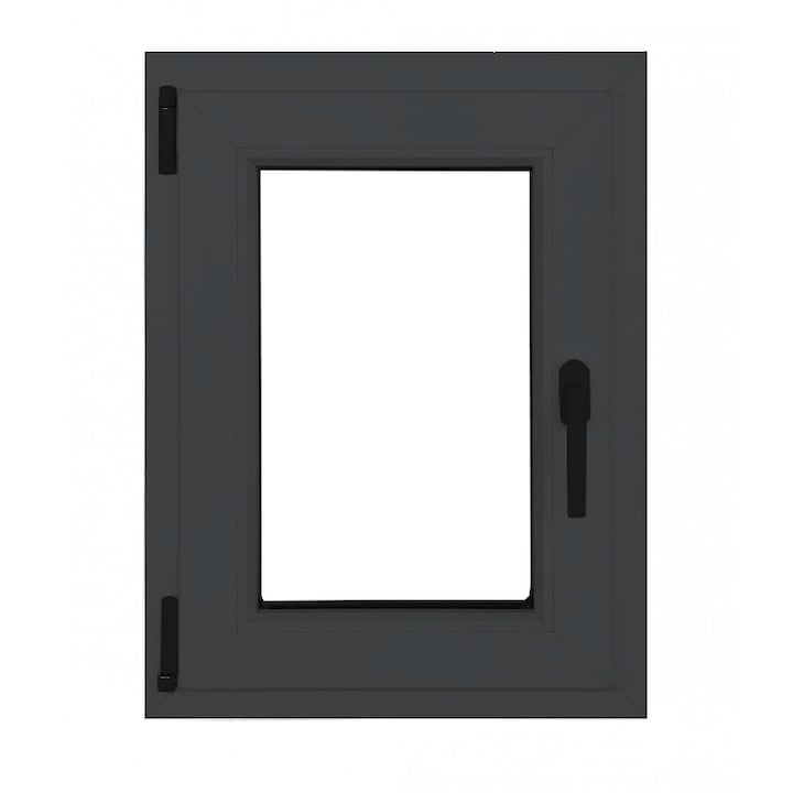 Fereastra, PVC termopan Klass, 6 camere izolare, 560x860 mm, gri antracit, deschidere oscilobatanta stanga