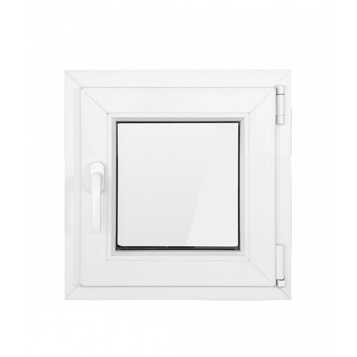 Fereastra PVC cu geam termopan, profil VEKA 76AD - 6 camere izolare, alba, 560x560 mm, dreapta, oscilobatant