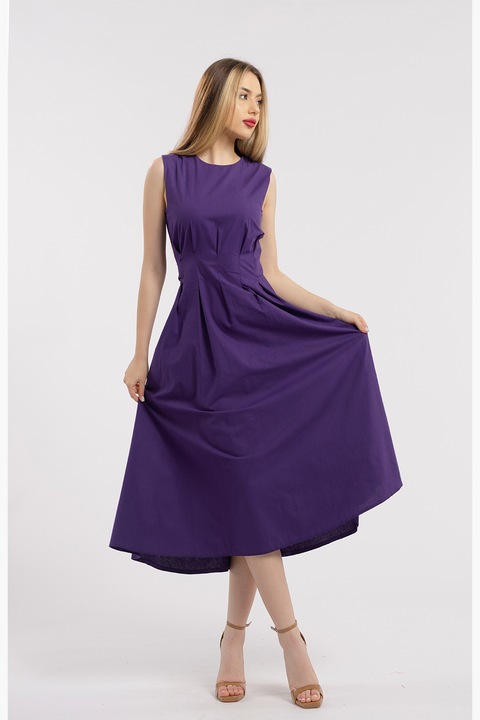 CAMISSI, Rochie uni cu buzunare laterale, Violet