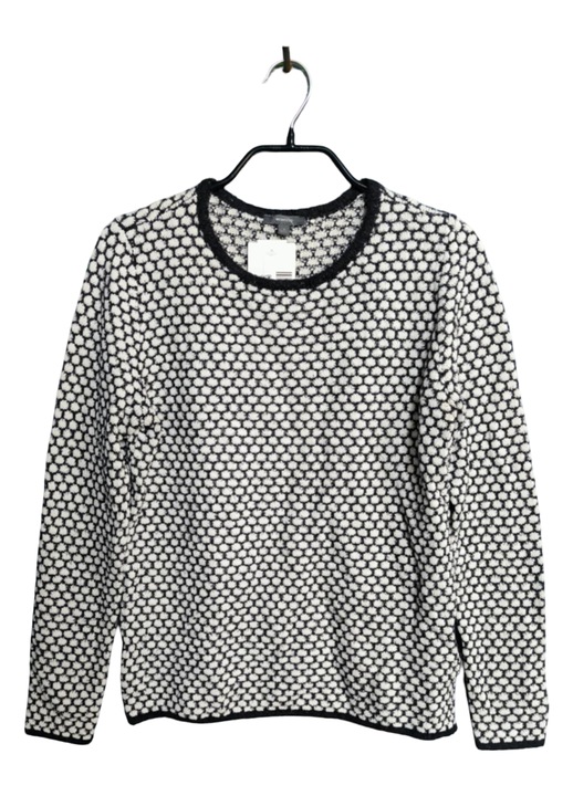 Női pulóver Montego, elegáns, pamut/nejlon/akril, fehér/fekete, S INTL