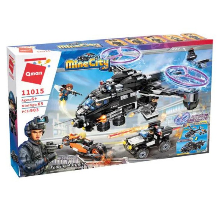 Конструктор, Qman, Полицейски хеликоптер, 903 части