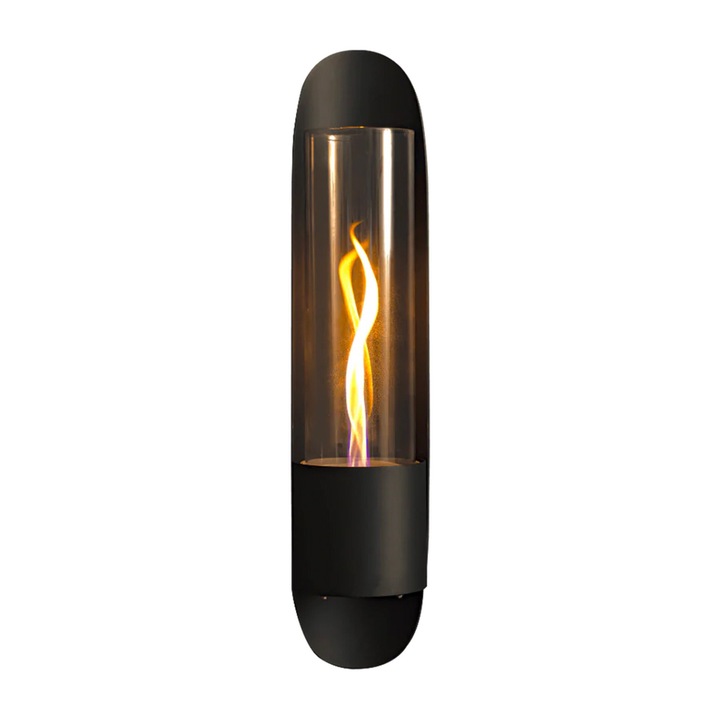 Semineu perete TenderFlame CYCLOFLAME, Combustibil 100% ORGANIC, 16, 6 × 81 × 17, 5 cm - Negru