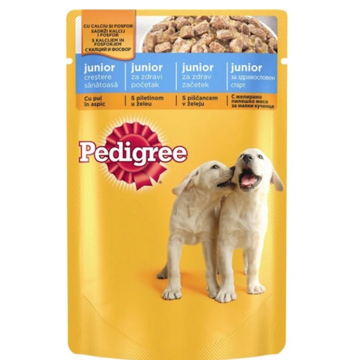 Hrana umeda pentru caini Pedigree Junior, Pui, 100g