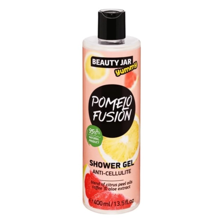 Gel de dus anticelulitic cu ulei de citrice si extract de cafea si aloe vera, Pomelo Fusion, Beauty Jar Yummy, 400 ml