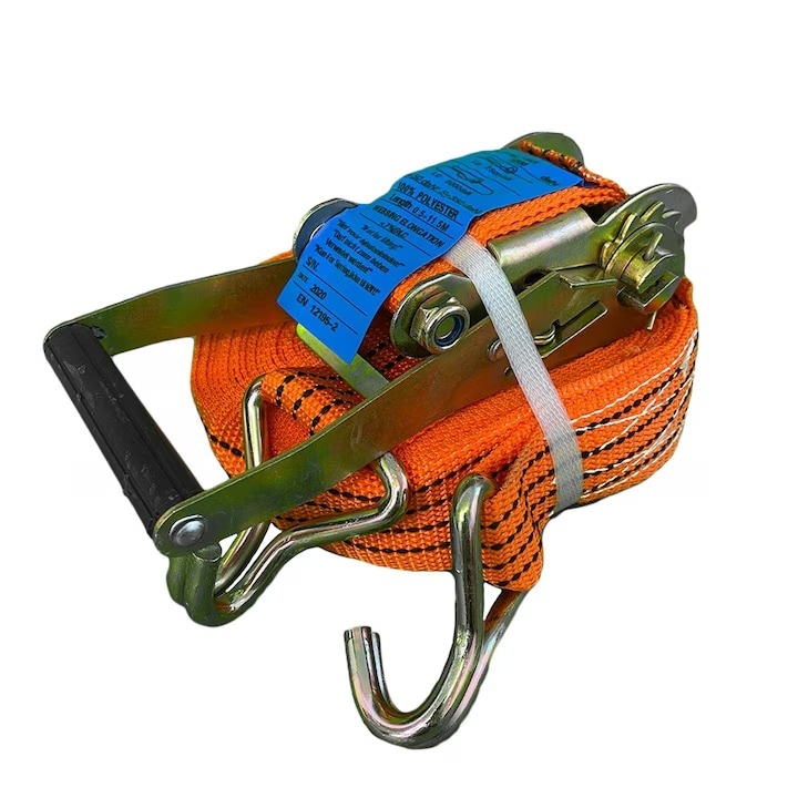 Chinga Ancorare cu crichet 5000 Kg, 10 Metri, 5 cm, Maner ergonomic, Portocaliu