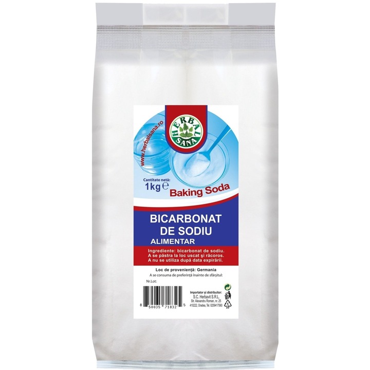 Bicarbonat de sodiu alimentar "Baking soda" Herbal Sana, 1kg, Herbavit