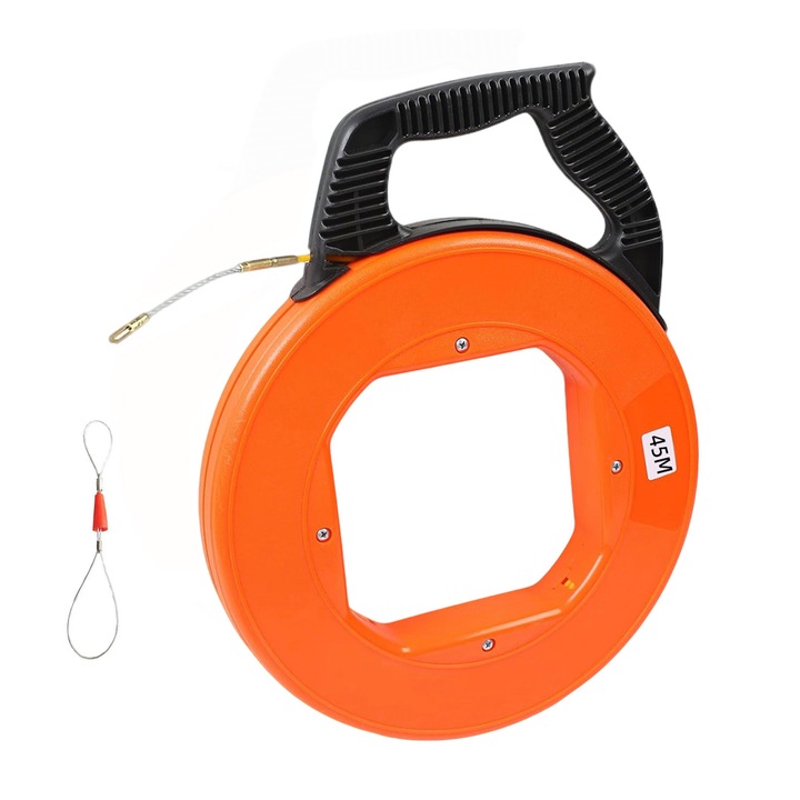 Dispozitiv tragere cabluri, kashemano, Sonda polimerica pentru tragere cablu, Fibra de sticla Fiberglass, 45m, Ø4mm