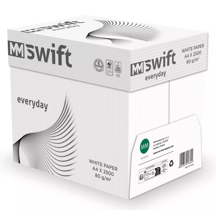 Hartie Copiator A4, MM Swift, 80g/mp, 500Coli/Top, 5Topuri/Cutie