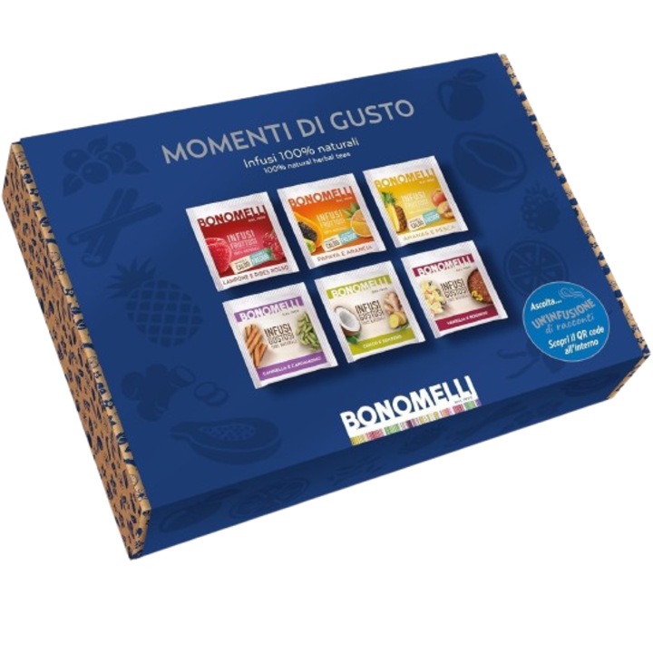Bonomelli Fruit Collection gyümölcs ízű tea szett, 36 filter, 340 g