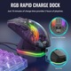 Mouse gaming ATTACK SHARK X2 Pro, 4000 DPI, iluminare RGB, negru, cu statie de incarcare, design ergonomic