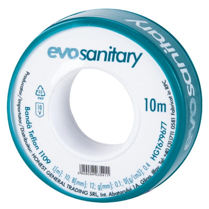 PTFE szalag 1109 / Hossz [m]: 10, Sz [mm]: 12, G [mm]: 0,075, D [g/cm3]: 0,25