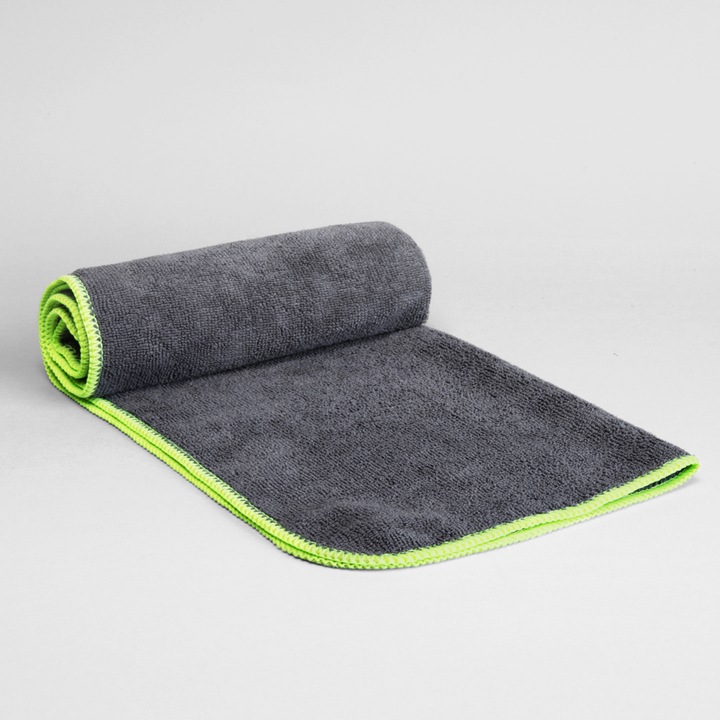 Prosop Microfibra Multi Sport Fitness, uscare rapida, ideal pentru fitness, casa, plaja, auto, intretinere mixta, Gri, 60x145cm