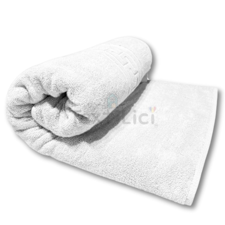 Prosop TextiLici 50x90 cm, Alb, 100% Bumbac, Fir Dublu, Fabricat in Romania – Ideal Fata, Maini, Picioare, Absorbant, Calitate Premium