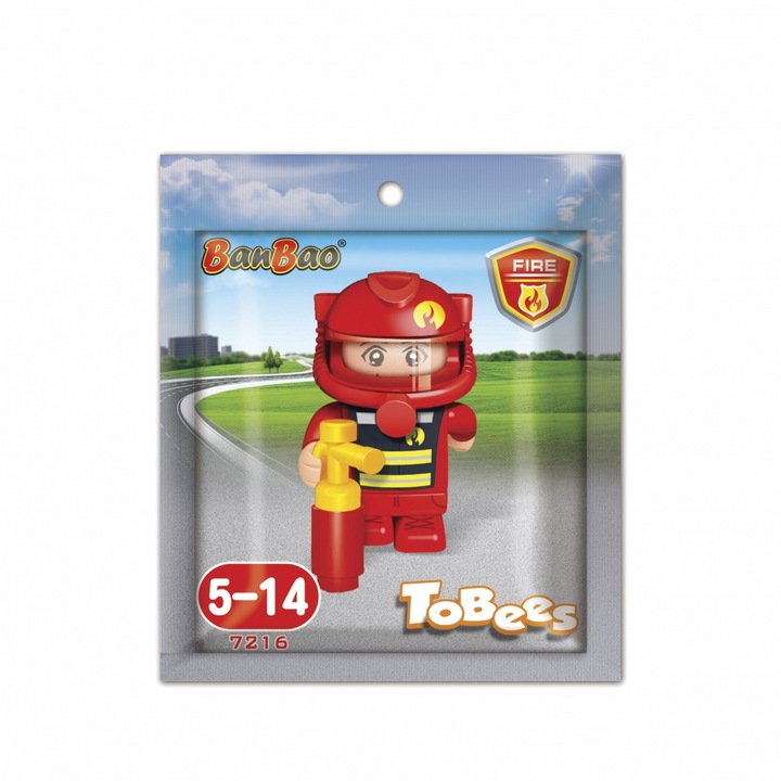 Constructor, BanBao, Minifigurina, Pompier, 4 cm