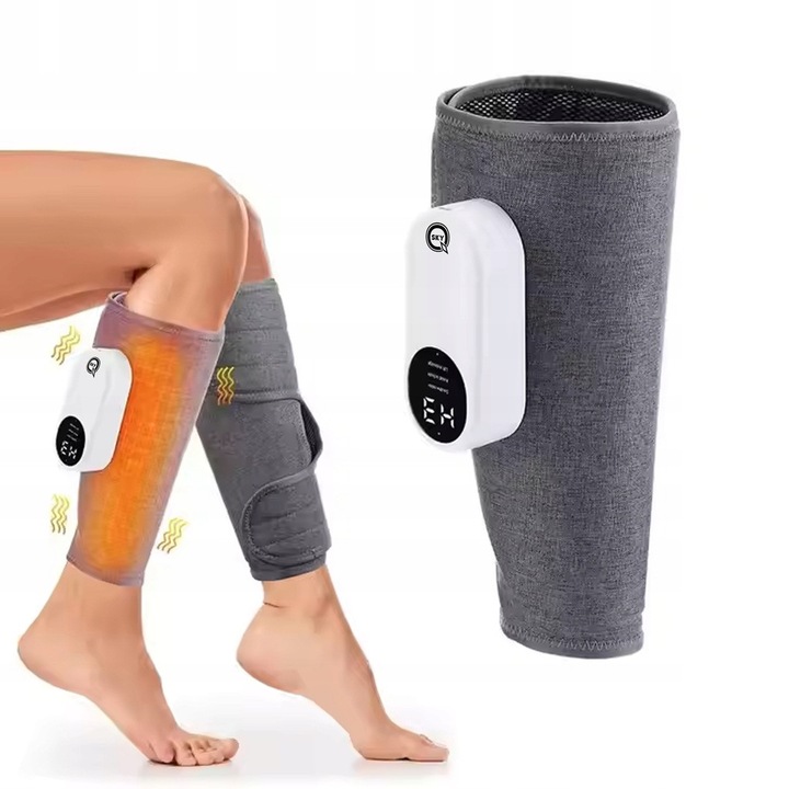 Aparat Masaj pentru gambe si brate, functie incalzire, gri, 3200mAh, compact