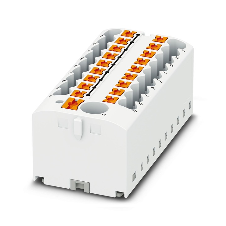 Bloc de distributie PTFIX 6/18X2, 5 WH alb, 19 conexiuni, 24 A 450 V, Phoenix Contact 3273386