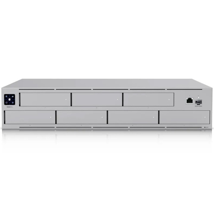 Network Attached Storage Ubiquiti UNAS Pro с четириядрен процесор ARM® Cortex® A57 1.7GHz, 2U за монтаж в рак, 7 слота