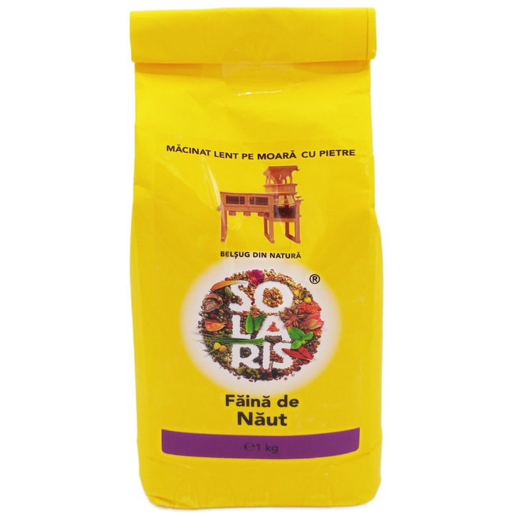 Faina de Naut, macinat lent pe moara traditionala cu pietre, fara aditivi, 100% naturala, 1kg, Solaris Plant