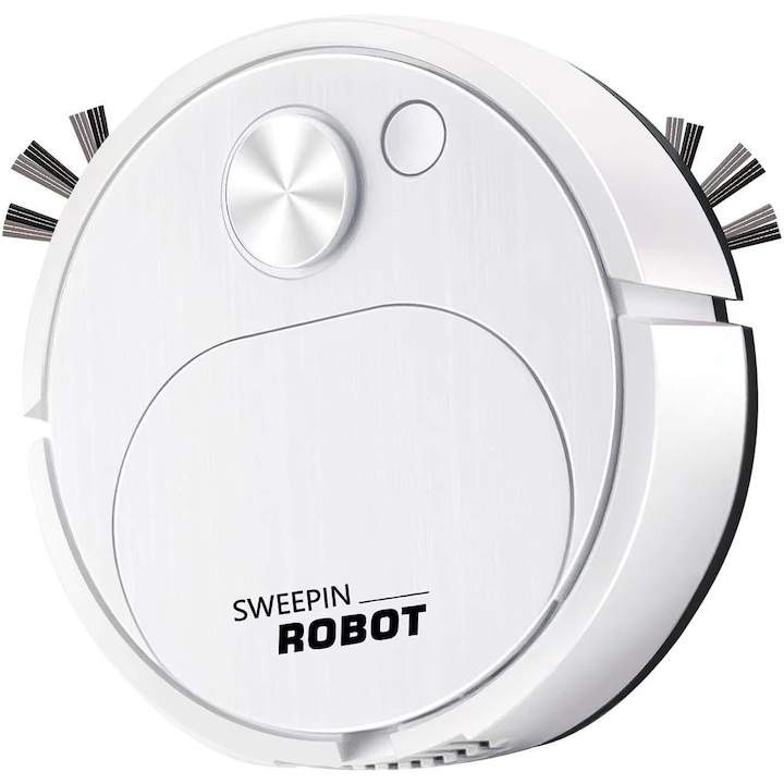 Sweepin robotporszívó, fehér, alacsony zajszintű, USB töltésű, ideális otthoni használatra