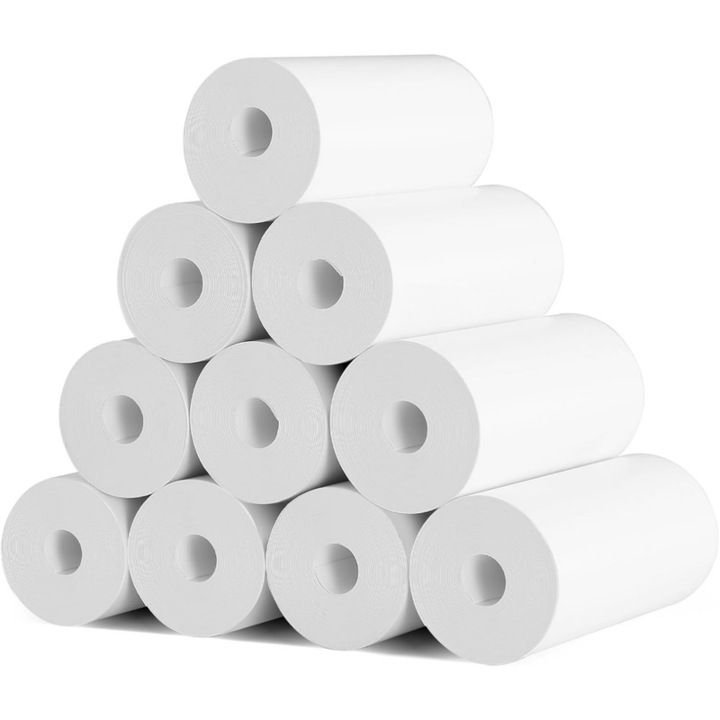 Set de 10 role de hartie de imprimare Ronyes, 57x25mm, 4.5 metri lungime