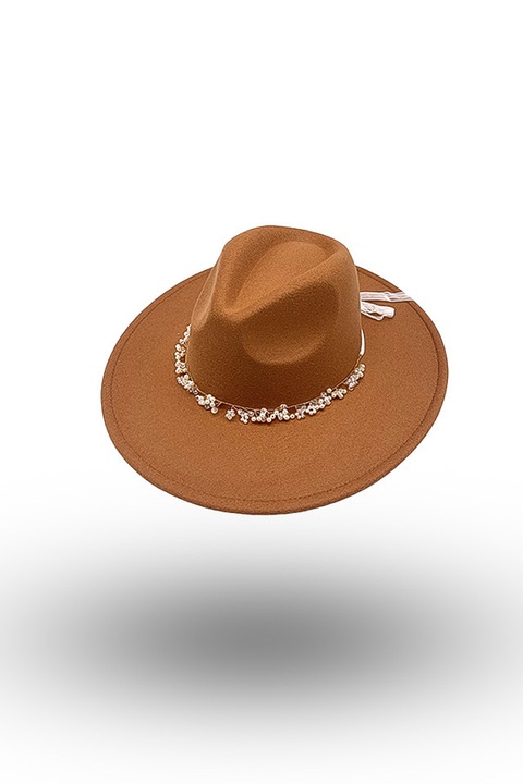 Palarie fedora accesorii pietre culoare - maro
