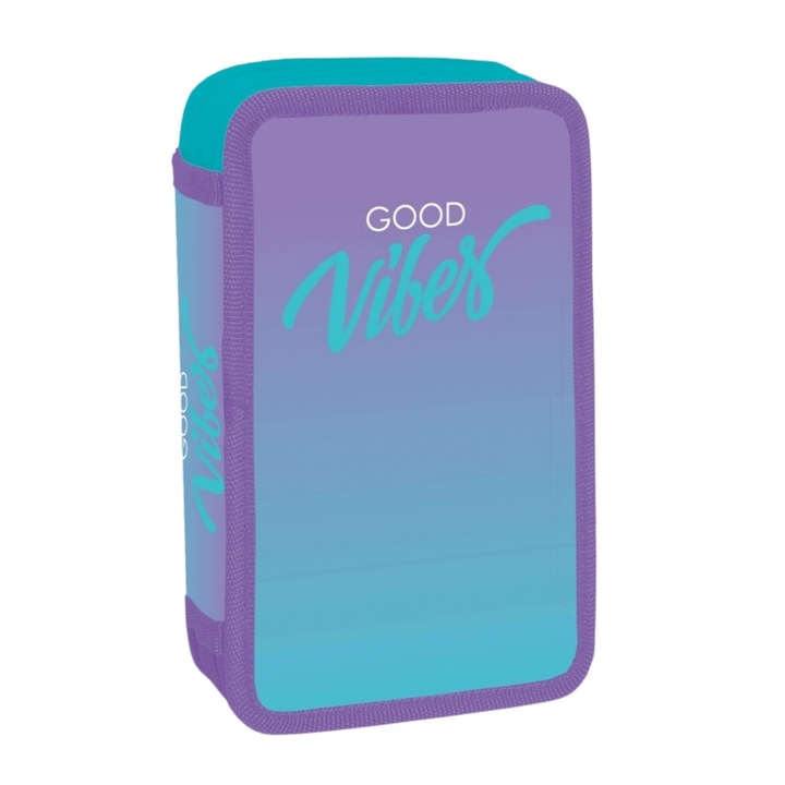 Несесер за моливи с 2 ципа, S-COOL, 29 части, Многоцветен