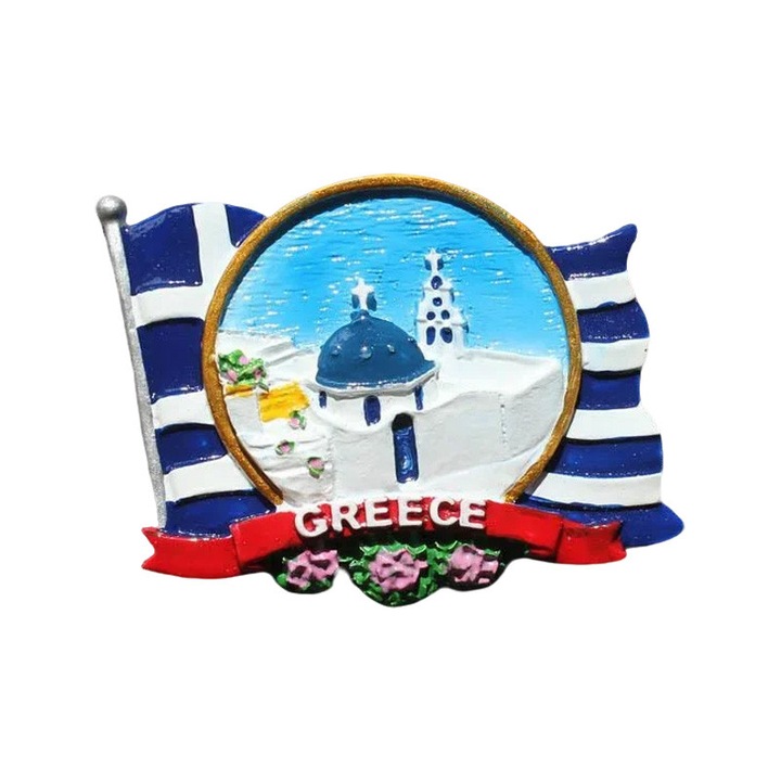 Магнит за хладилник Greece, сувенир за пътуване - първокласен декор за домашен офис, идеален подарък, колекция от известни сгради с издръжлив магнитен дизайн
