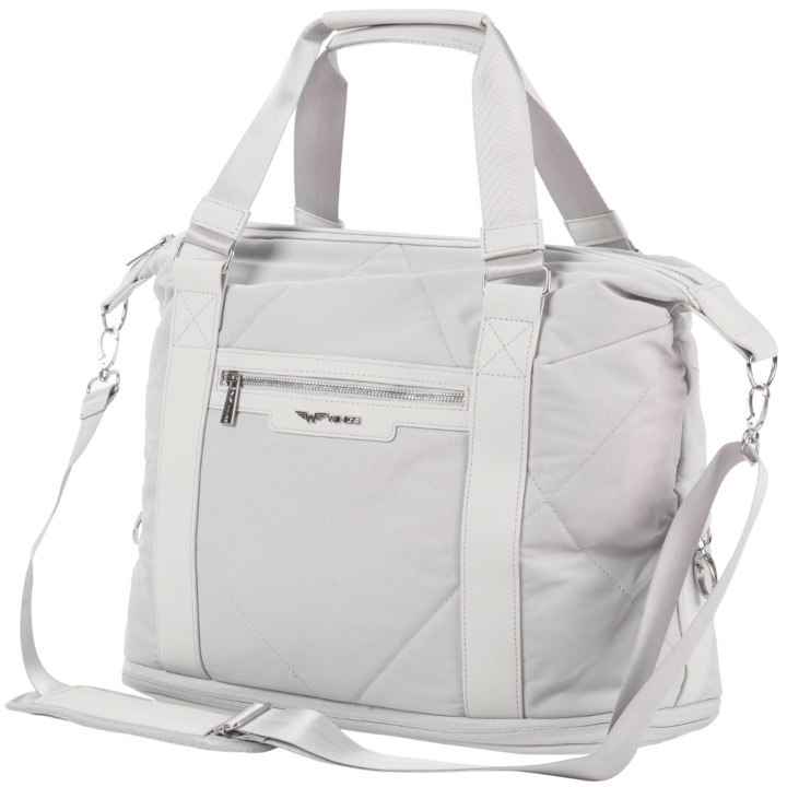 WINGS Geanta de calatorie, Gri, 20L, material textil, pe umar, unisex, pentru avion 35x50x15 cm bagaj de mana