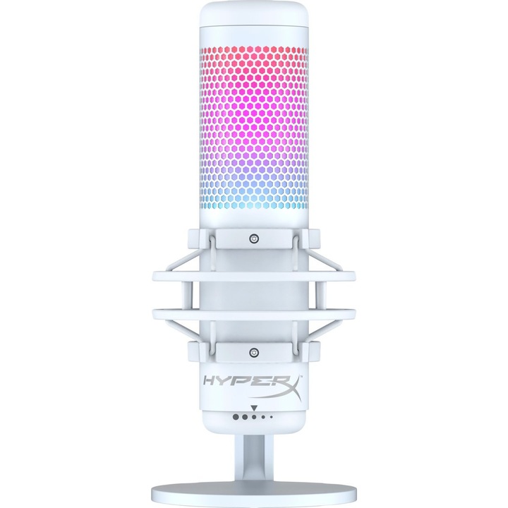 Микрофон HyperX QuadCast S, бял, 36 dB, USB