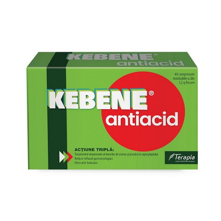 Kebene Antiacid, 40 comprimate, Terapia