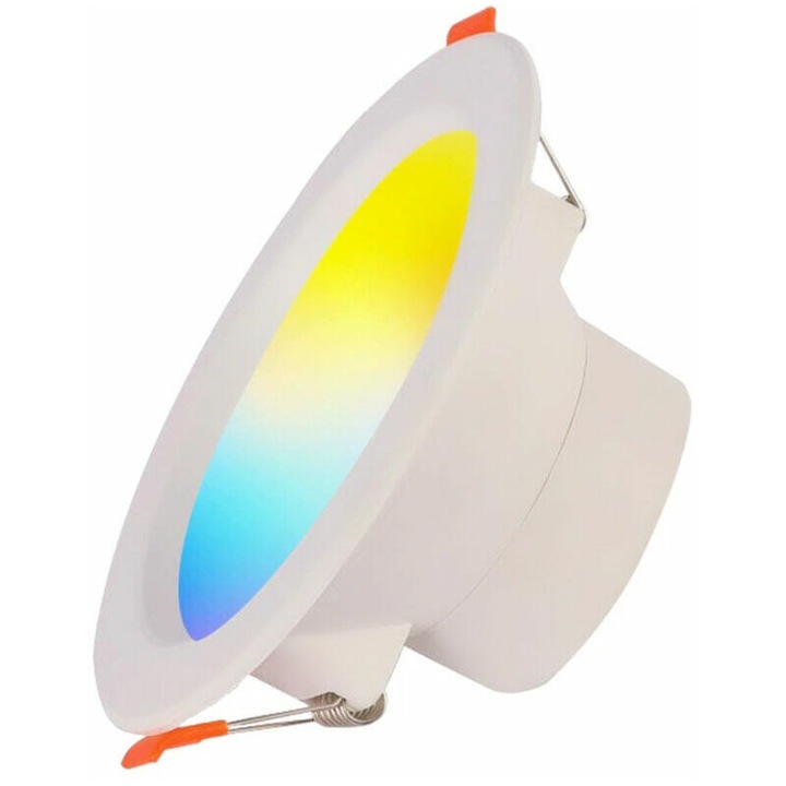 Spot LED RGB dimabil 9W, alb, 90x100mm, control vocal si aplicatie