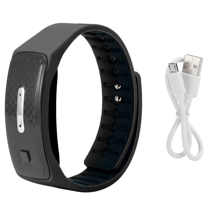 Гривна против комари с USB зареждане Ултразвукова гривна против комари, черна