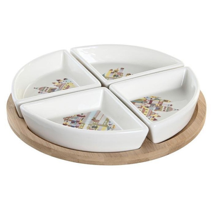 Set de servire Little House, 5 piese, gresie, 21,5x21,5x1cm