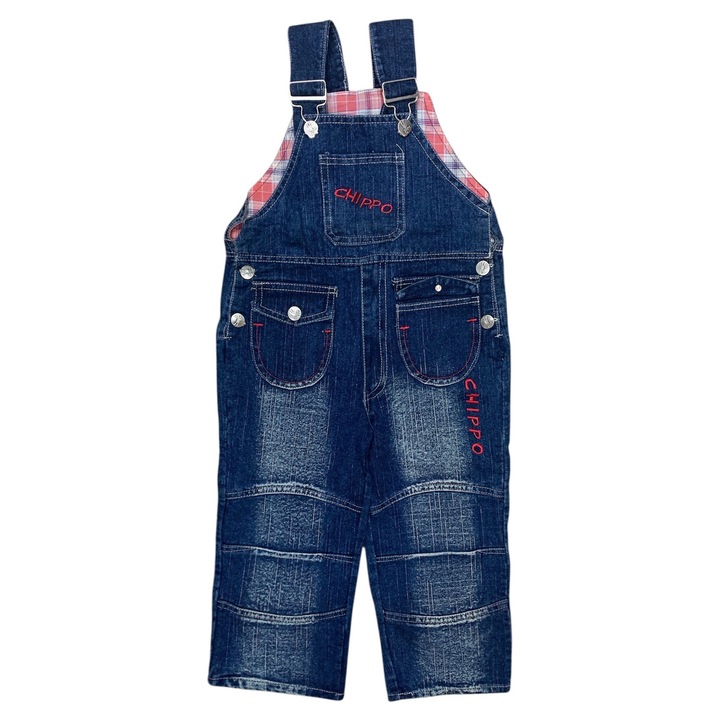 Gyerek farmer overall Chippo 07-802-7 F, Kopott hatású, Pamut, 7-8 év, 122–128 cm, Sötétkék