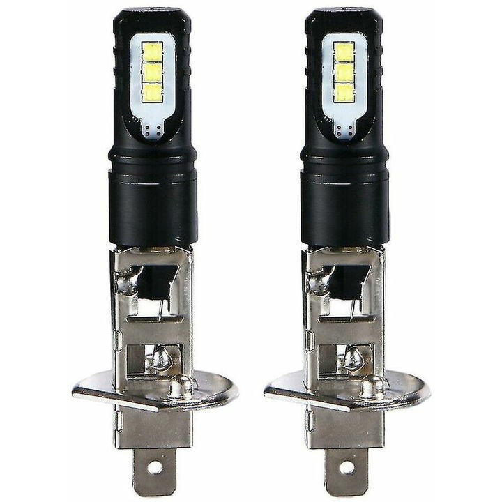 Комплект 2 LED крушки H1 6000K ксеноново бяло 80W 6000lm 360° 50x000h