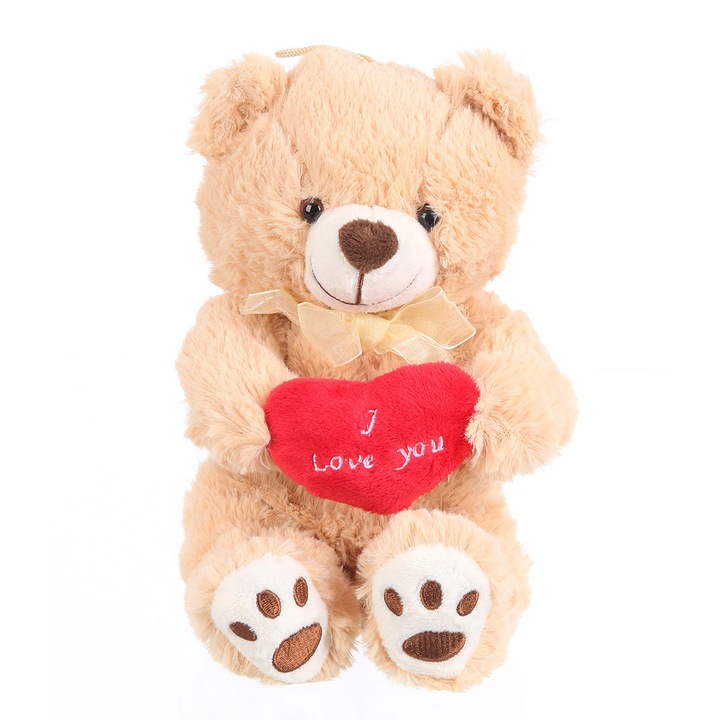 Jucarie de plus, W-web, Bobo, ursulet bej cu inima, 30 cm