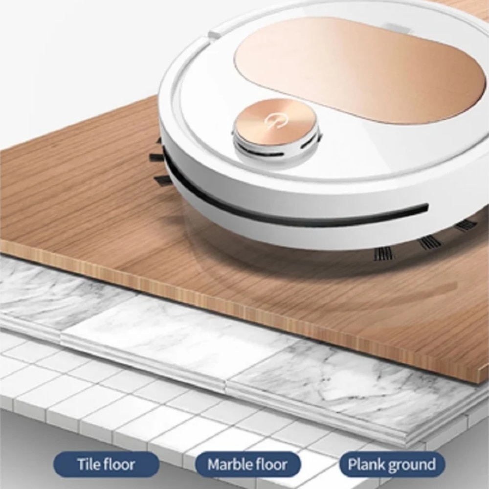 Aspirator robot smart, control app, 35x35x6.8cm, auriu argintiu