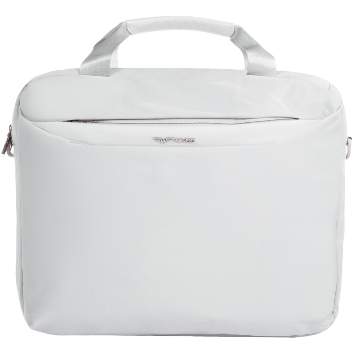 WINGS Geanta laptop 15.6", Poliester, Cool silk, Capacitate 20L, Curea de umar reglabila, Usoara 34x41x10 cm Gri