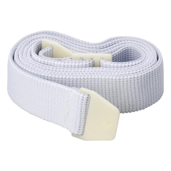 Centura elastica ZenSetiv Oxmed pentru pungile de colostomie/ileostomie/urostomie, reglabila, culoare alba, 125cm/2.8 cm