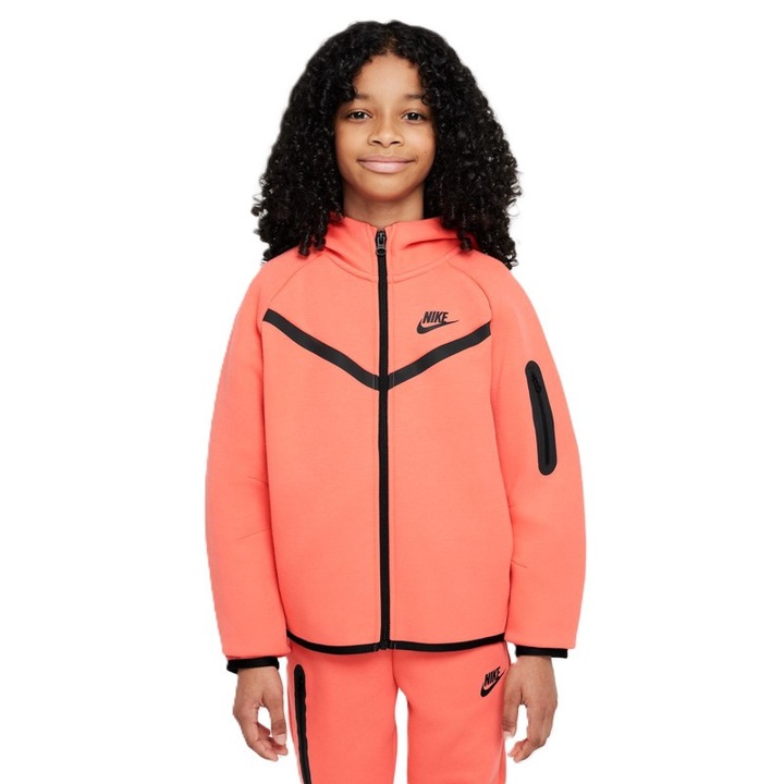 Bluza cu fermoar Nike G NSW TCH FLC HD FZ LS - PD-HV8695-814