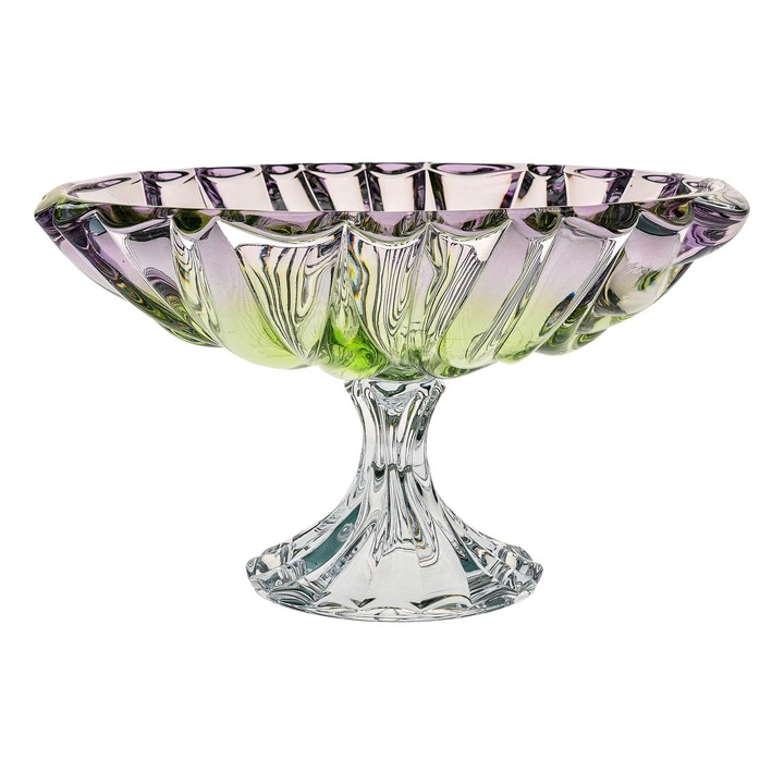 Fructiera cristal Bohemia Bamboo FTD Bowl Green&Purple