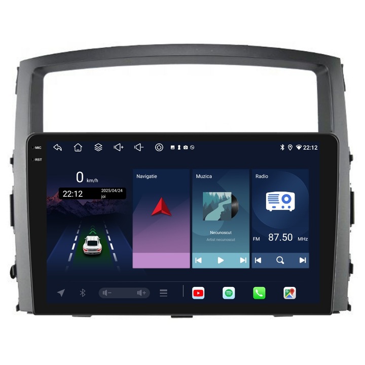 Navigatie PilotOn Mitsubishi Pajero 2006-2013 9 inch 6GB 128GB 8 CORE