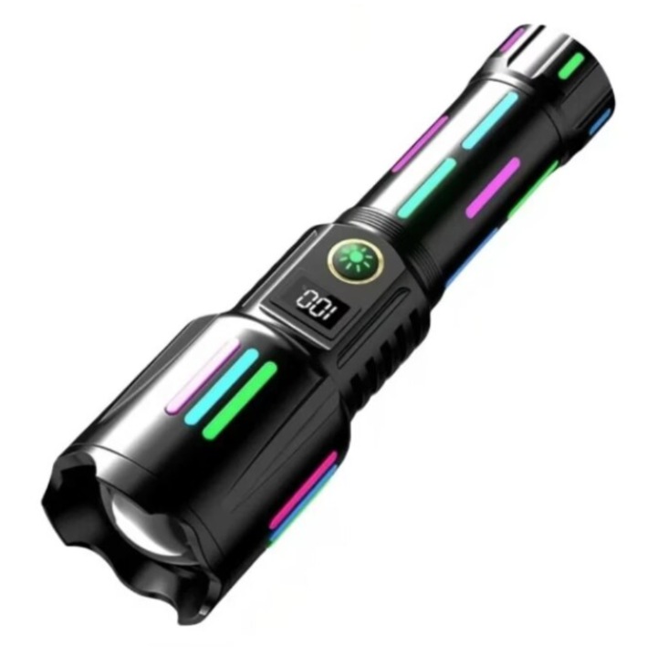 Професионален тактически фенер 6500lm KH W515 зареждане тип C 26650mah батерия