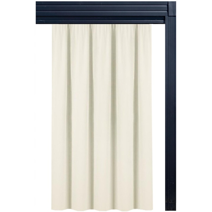 Cortina De Gradina, NowArt, Rezistenta La Apa, 155x260 cm, Poliester, Intunecatoare, Cu Inele, Pentru Foisor, Terasa, Balcon, Pergola, Adapost, Pavilion, Paravan, Veranda, Rezistent La Apa, Usor, De Inalta Calitate, Crem