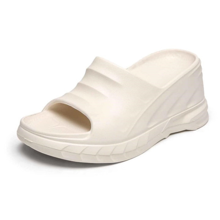 Papuci dama, cu talpa platforma, usor, lulux co518, Alb，40