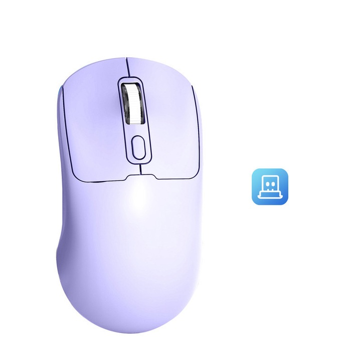 Mouse Wireless, VDSTAR, 2.4G, Alimentat cu Baterie, Design Ergonomic, Violet