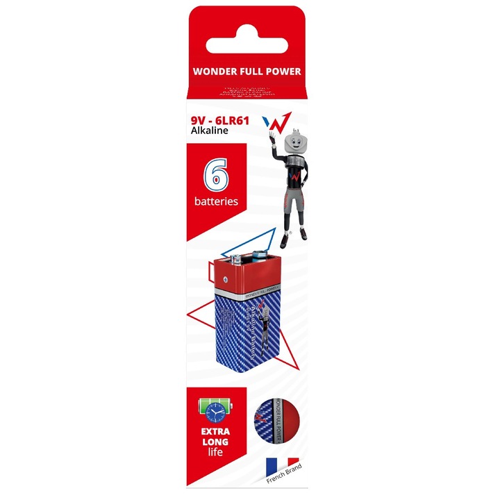 Set 6 baterii alcaline 9V 6LR61