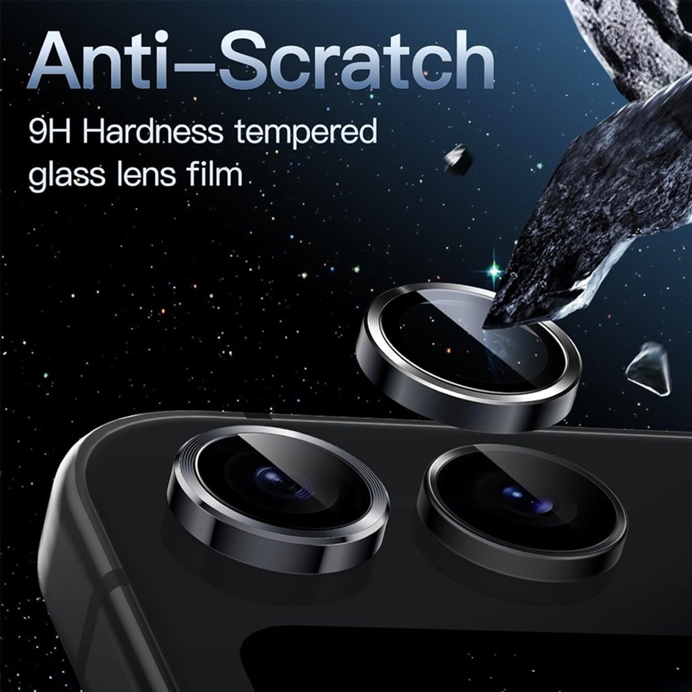 Folie de Protectie Lentile Camera pentru Samsung Galaxy Z Flip 8, OPTIM SOLUTION, Sticla Securizata pentru Lentila, Protectie Camera, Clear HD Ultra Technology, Stronger Adsorption, Negru