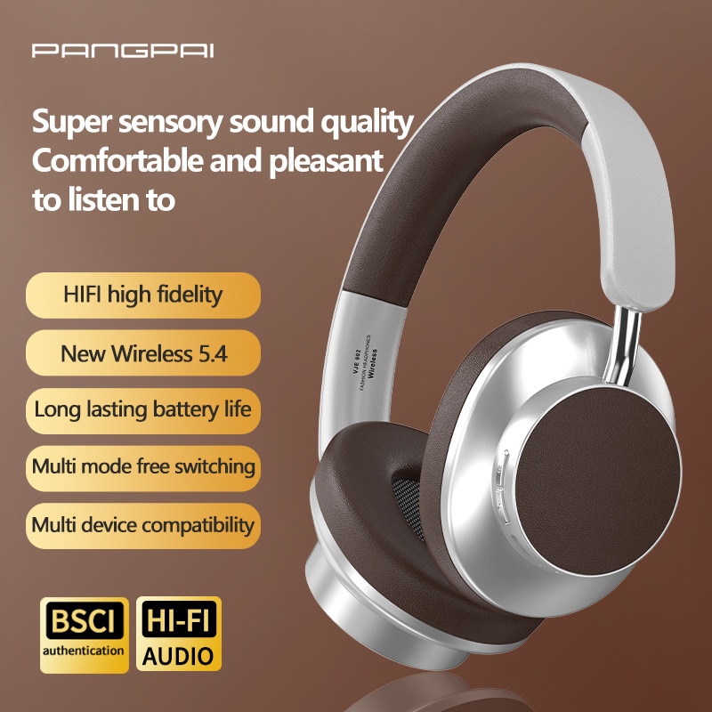 Casti Retro Casti wireless, Bluetooth 5.4, calitate audio HIFI, latenta redusa, AUX ...
