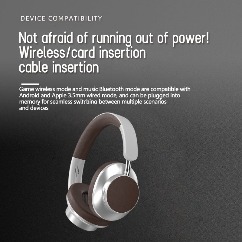 Casti Retro Casti wireless, Bluetooth 5.4, calitate audio HIFI, latenta redusa, AUX ...